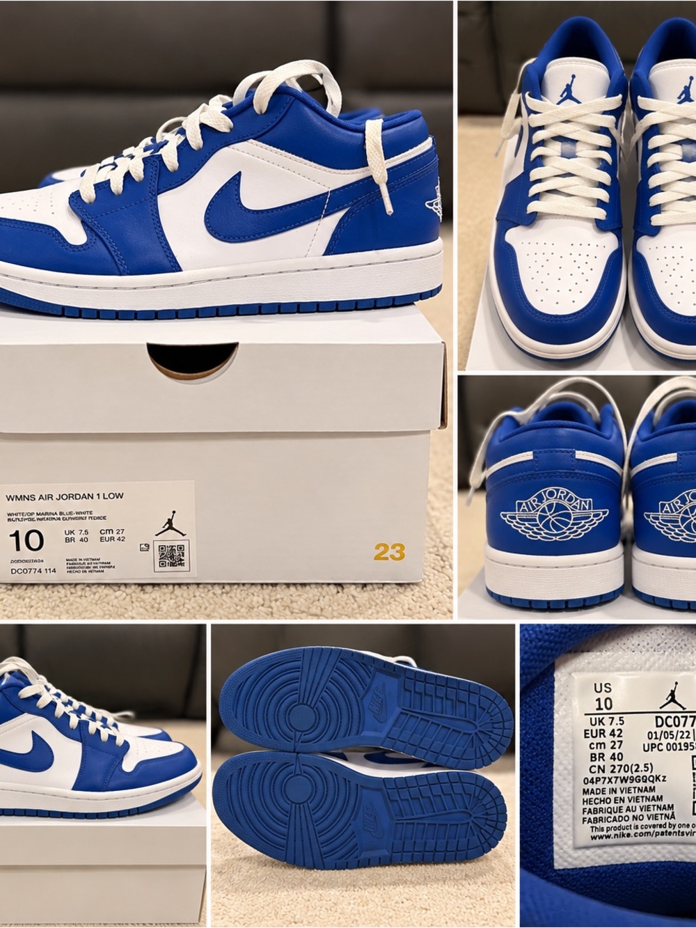 Nike WMNS Air Jordan 1 Low - White/Blue